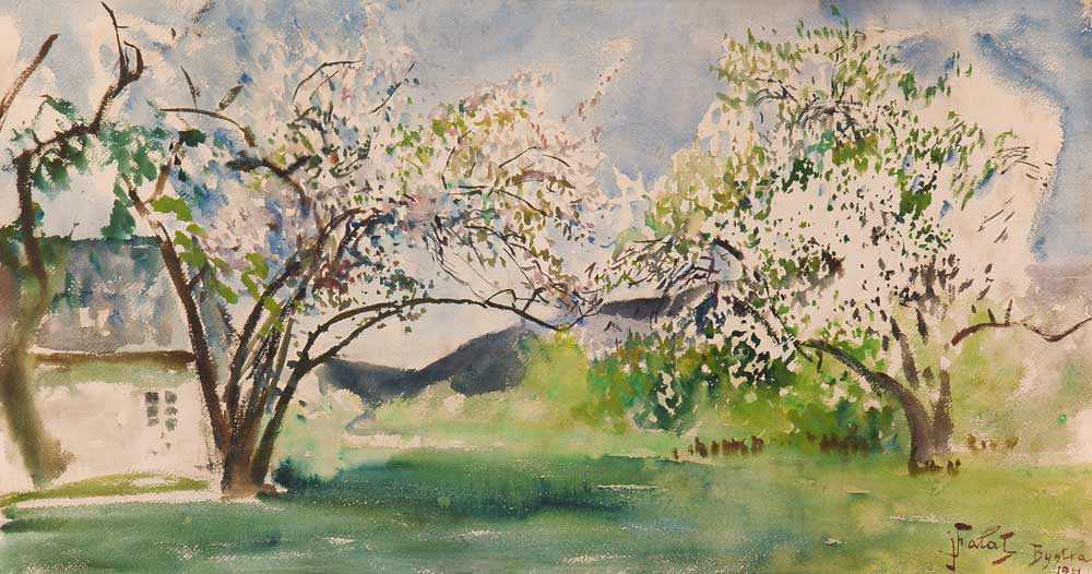 Юлиан Фалат «Пейзаж с домом и деревьями», 1911, фото: Национальный музей в Кракове